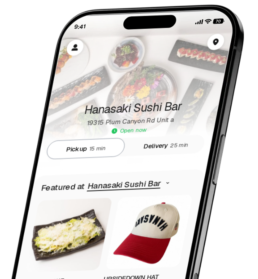 Hanasaki Sushi Bar app preview