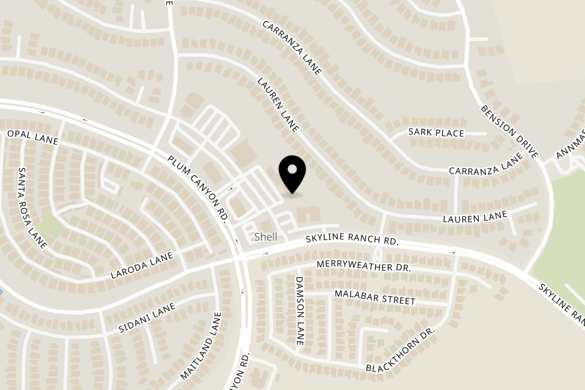 Map showing the location of Hanasaki Sushi Bar on 19315 Plum Canyon Rd Unit a in Santa Clarita